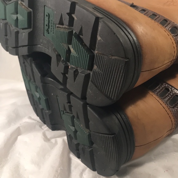 Polo Ralph Lauren Men Kilnwick Brown Leather Double Zip Moto Gorpcore Ankle Boot - Picture 7 of 10